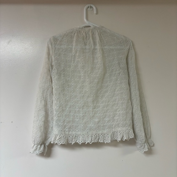 H&M eyelet lace long sleeve top size small - Picture 2 of 6